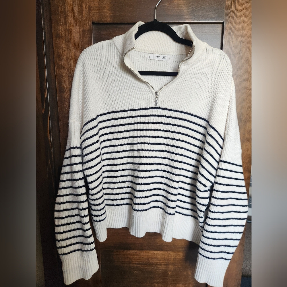 Mango Cream and Black Sweater